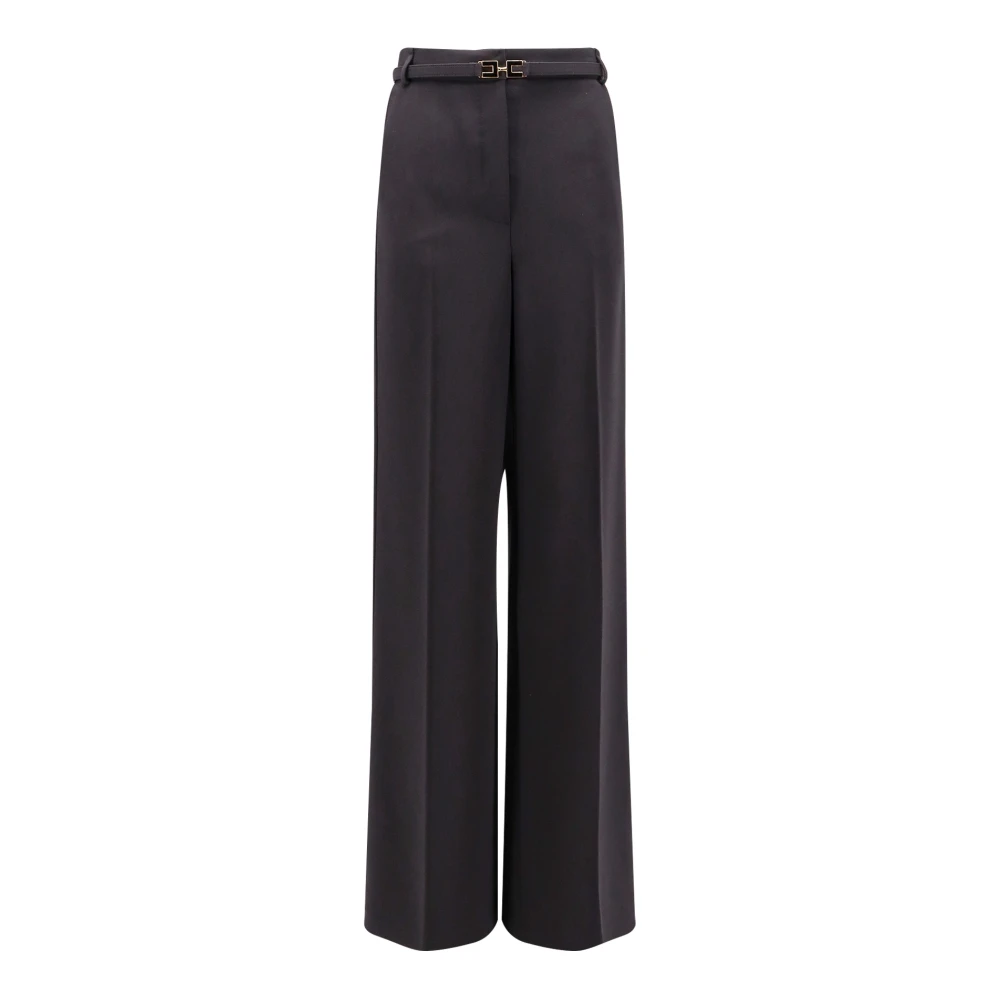 Elisabetta Franchi Hoge taille tuxedo broek met geëmailleerd detail Black Dames