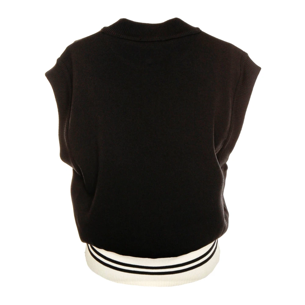 Autry Pullunder met hoge kraag en logo borduursel Black Dames