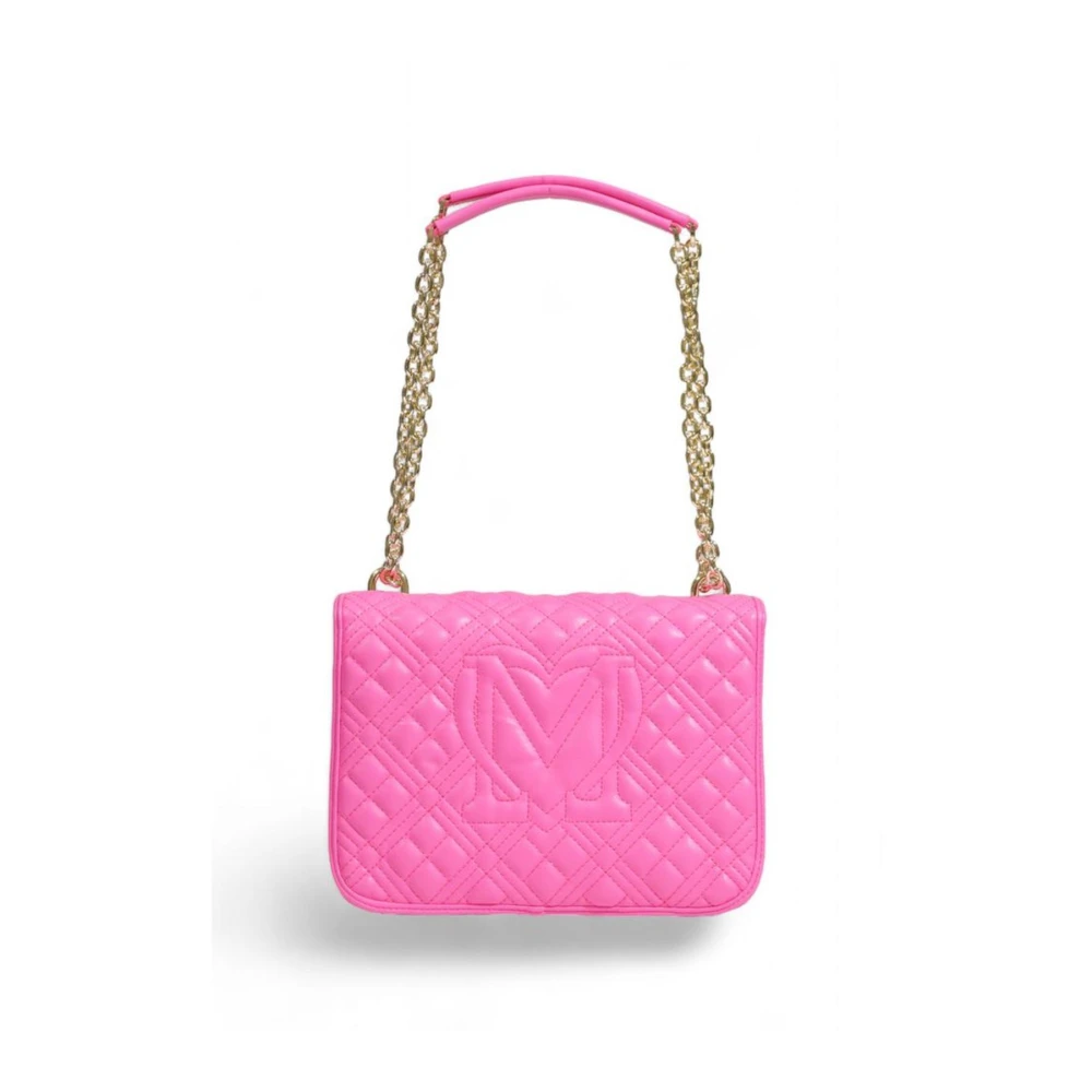 Love Moschino Gestructureerde polyethyleen handtas voor vrouwen Pink Dames