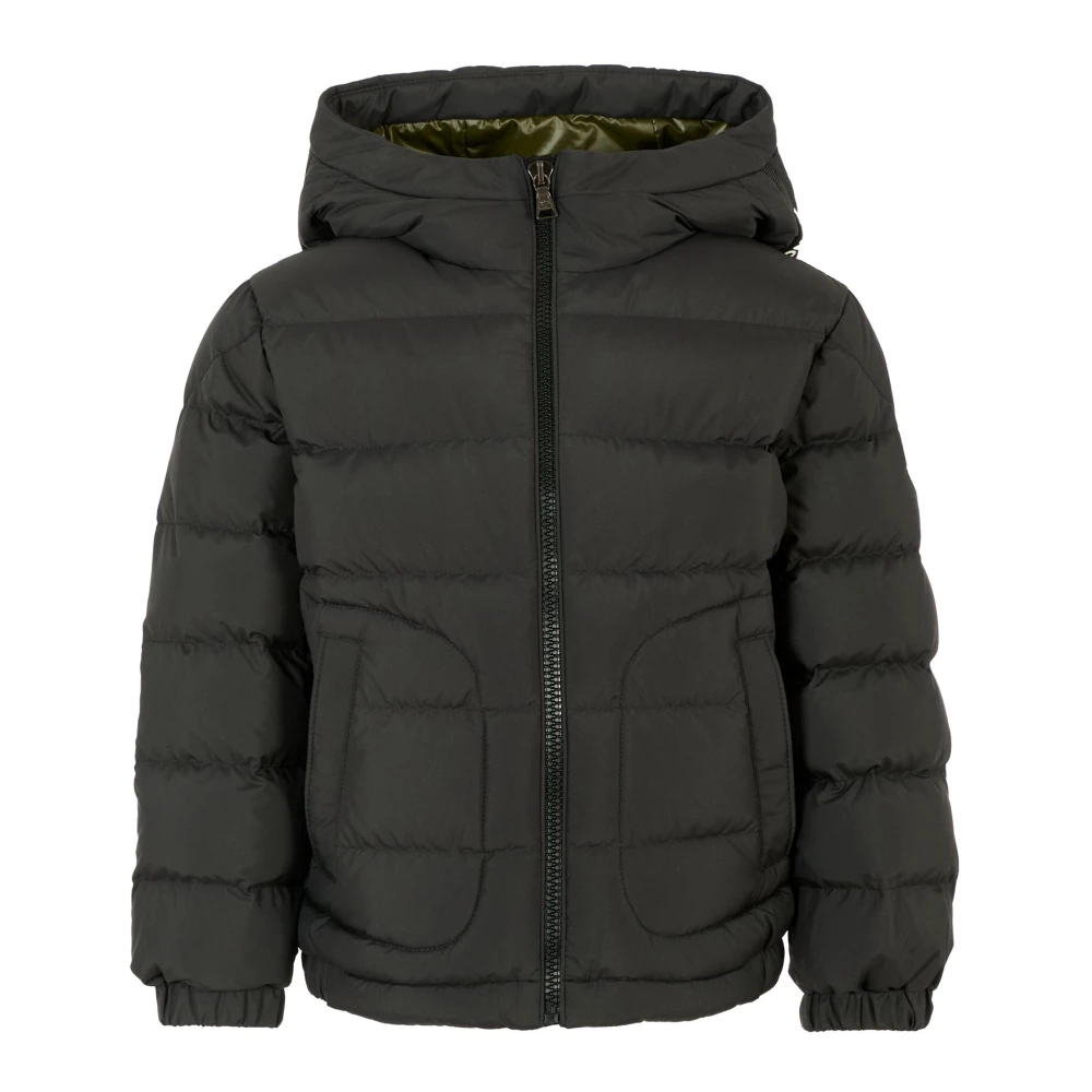 Moncler Unisex Kids Black Winter Jackets, 12 Y, Quilted Down Jacket With Hood