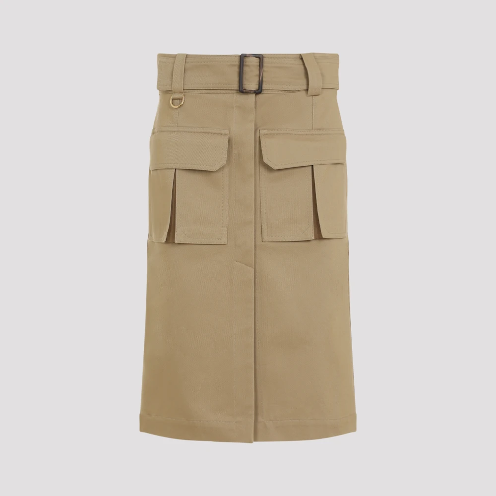Chloé Khaki Midi Rok Brown Dames