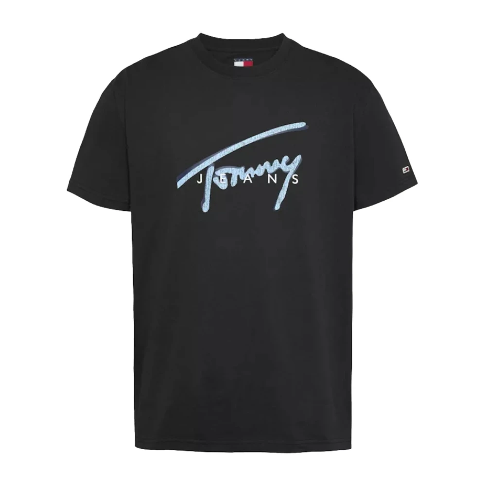 Tommy Jeans Zwarte Katoenen T-shirt Regular Fit Black Heren