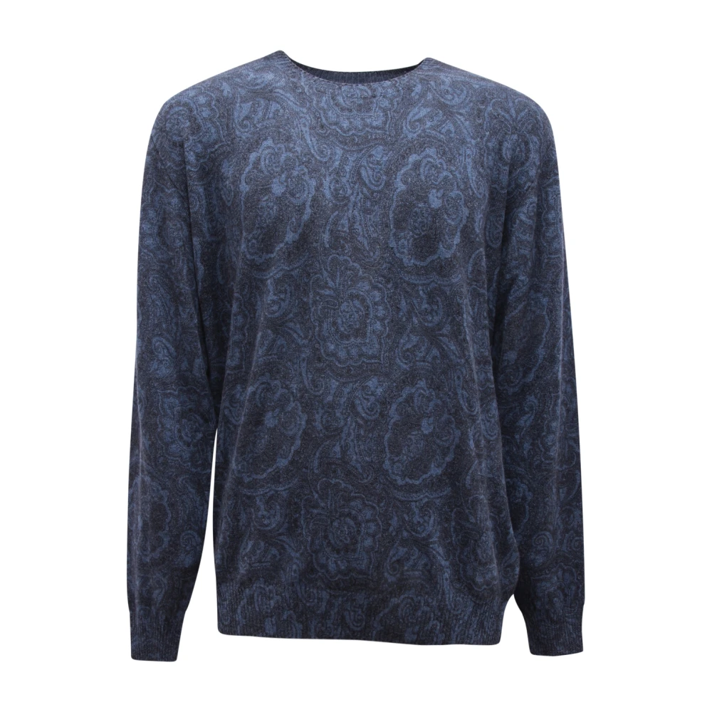 Etro Men's Blue 9089Av Maglione Wool Jumper - Round-Neck Knitwear - Xl - Knitwear