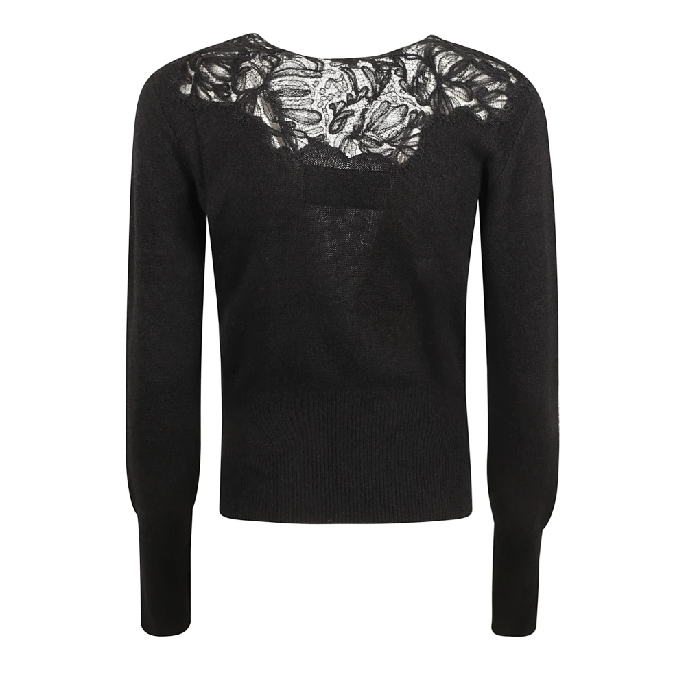 Ermanno Scervino Zwarte trui met lange mouwen Black Dames