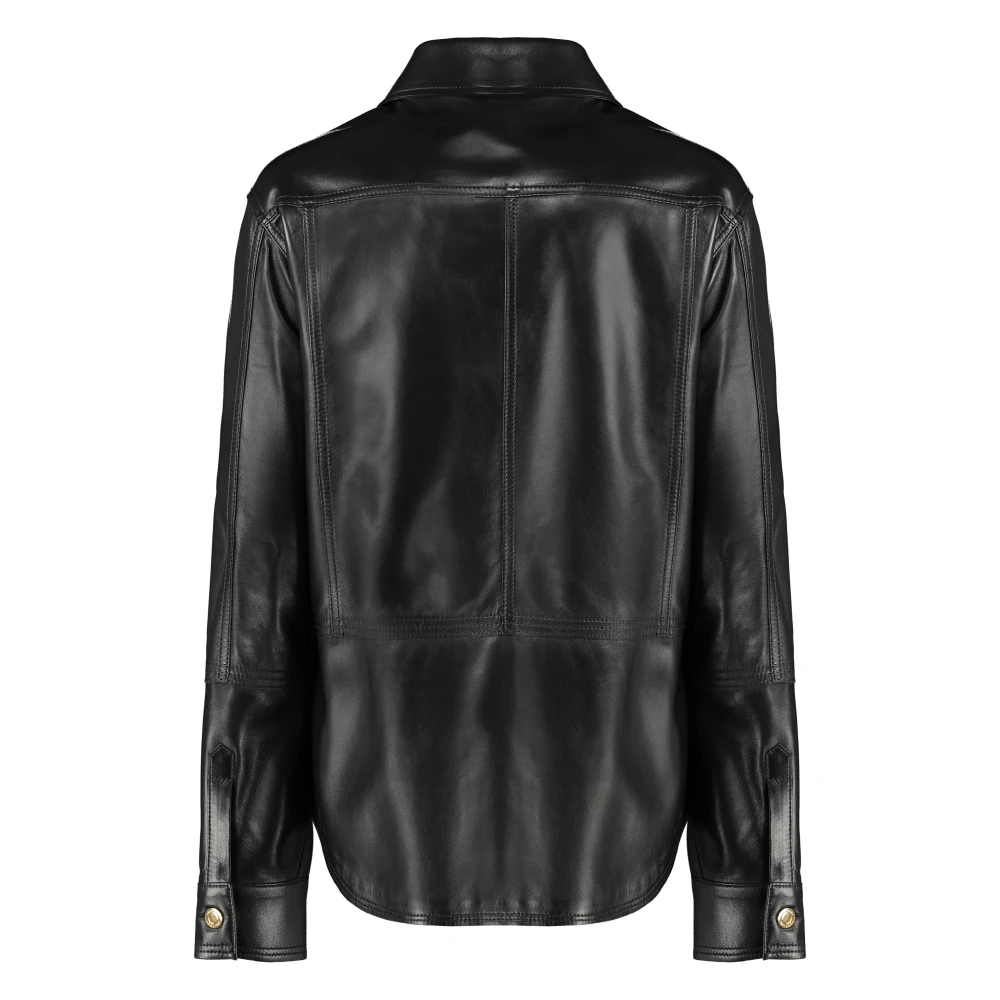 Tom Ford Leren overshirt Black Dames