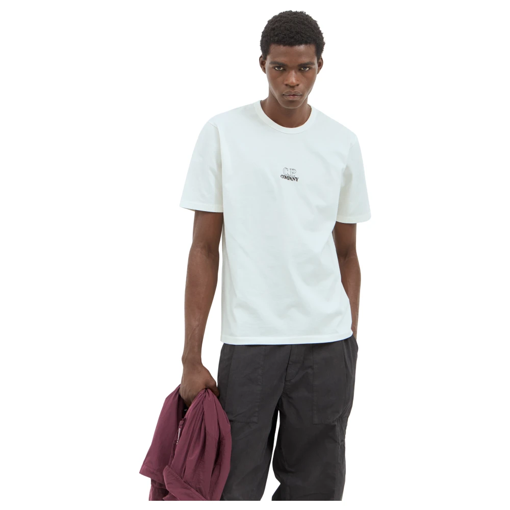C.P. Company Wit Katoenen T-Shirt Regular Fit White Heren