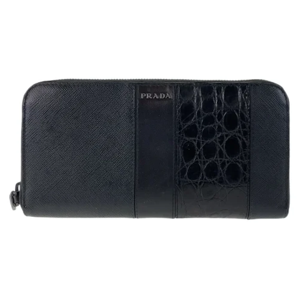 Prada Vintage Pre-owned Leather wallets Black Heren