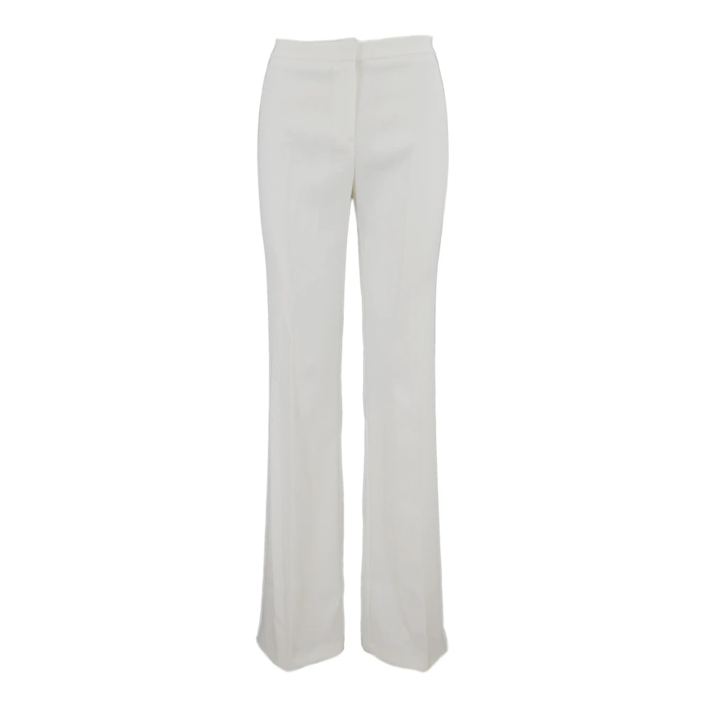 pinko Crepe Stretch Broek Over Fit White Dames