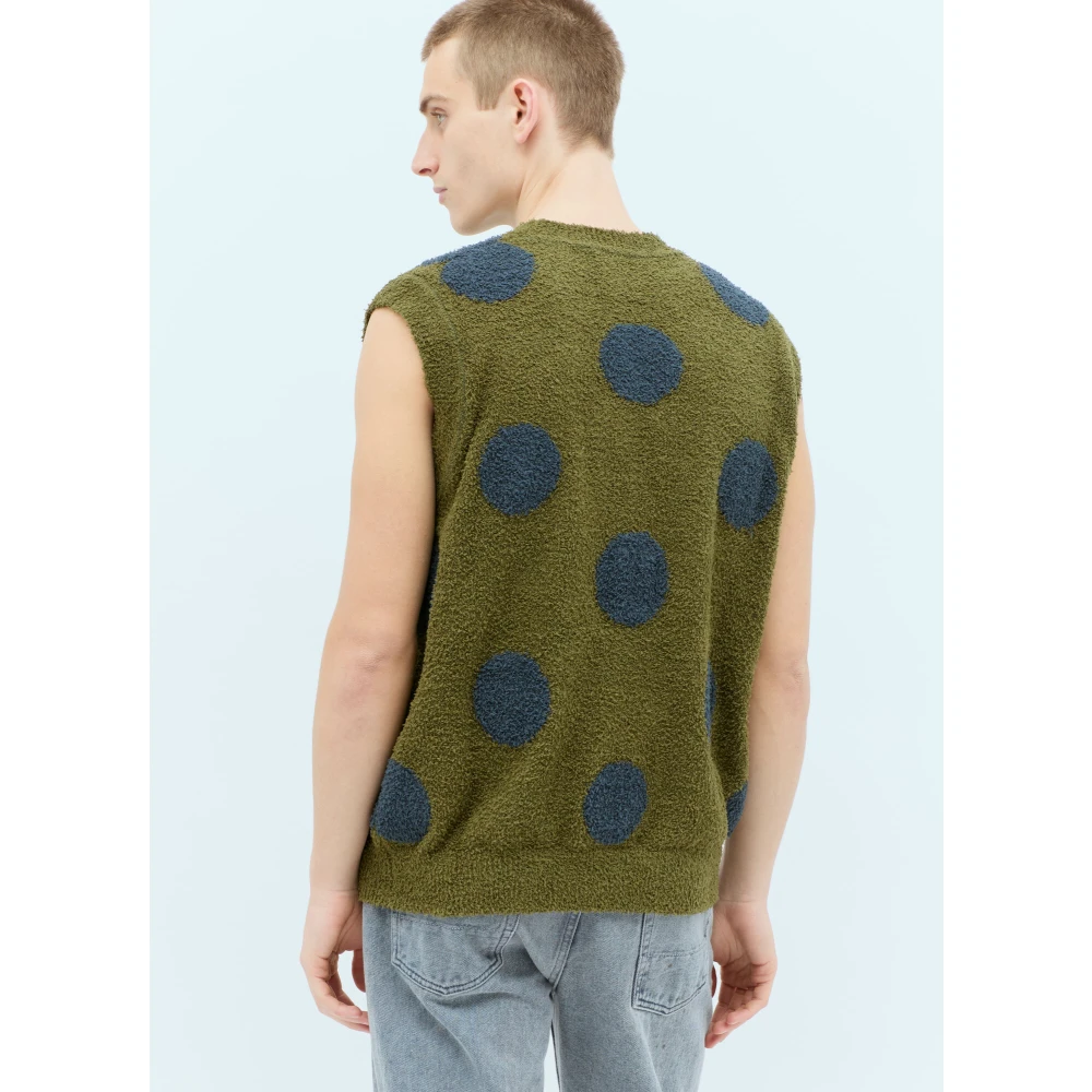 Brain Dead Polka Dot Gebreide Trui Vest Green Heren