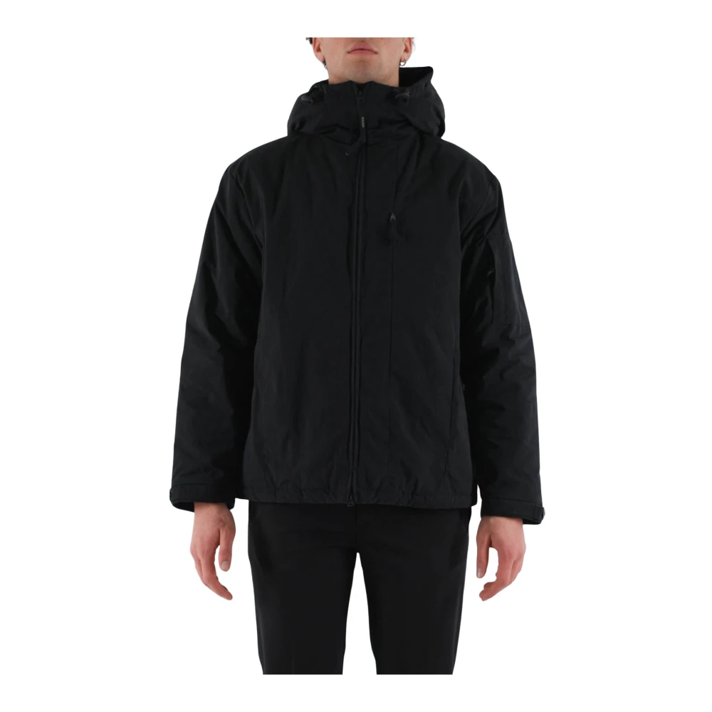 Aspesi Cotton Hooded Jacket Black Heren