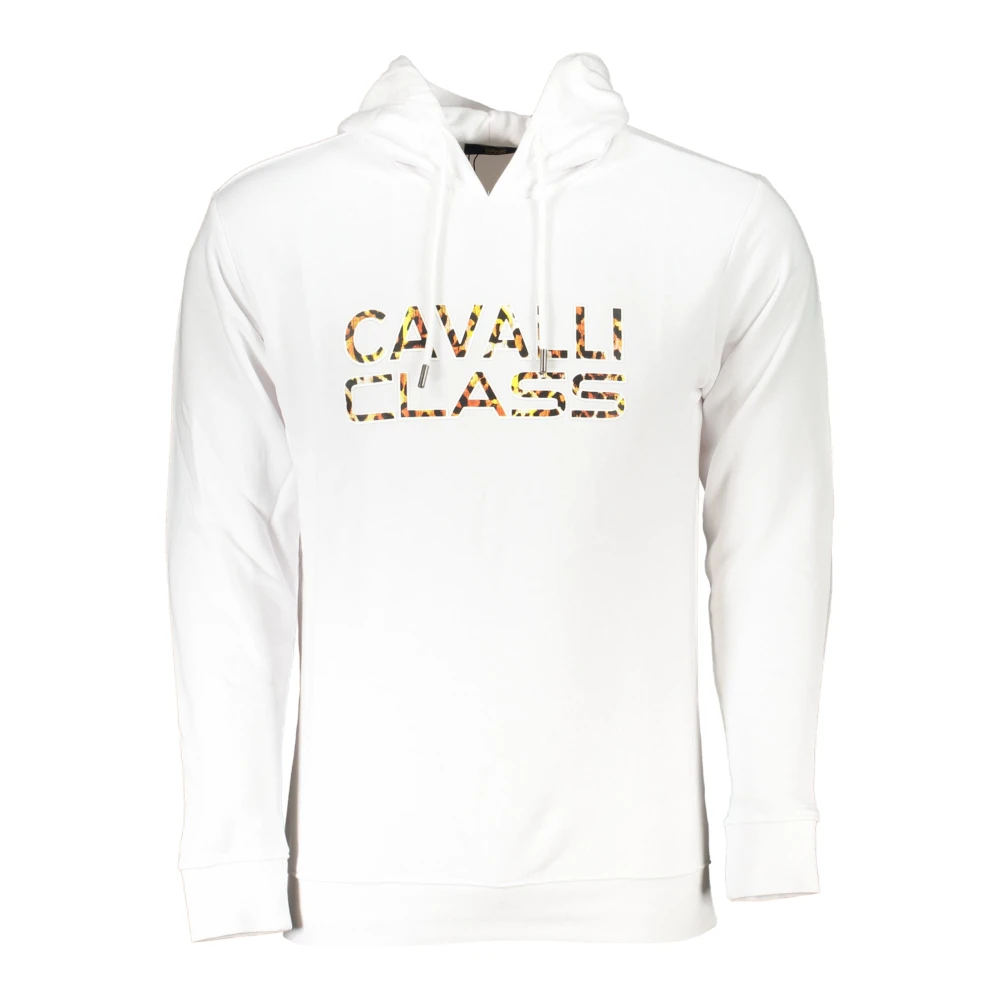 Cavalli Class Hoodie Wit Lange Mouw Print White Heren