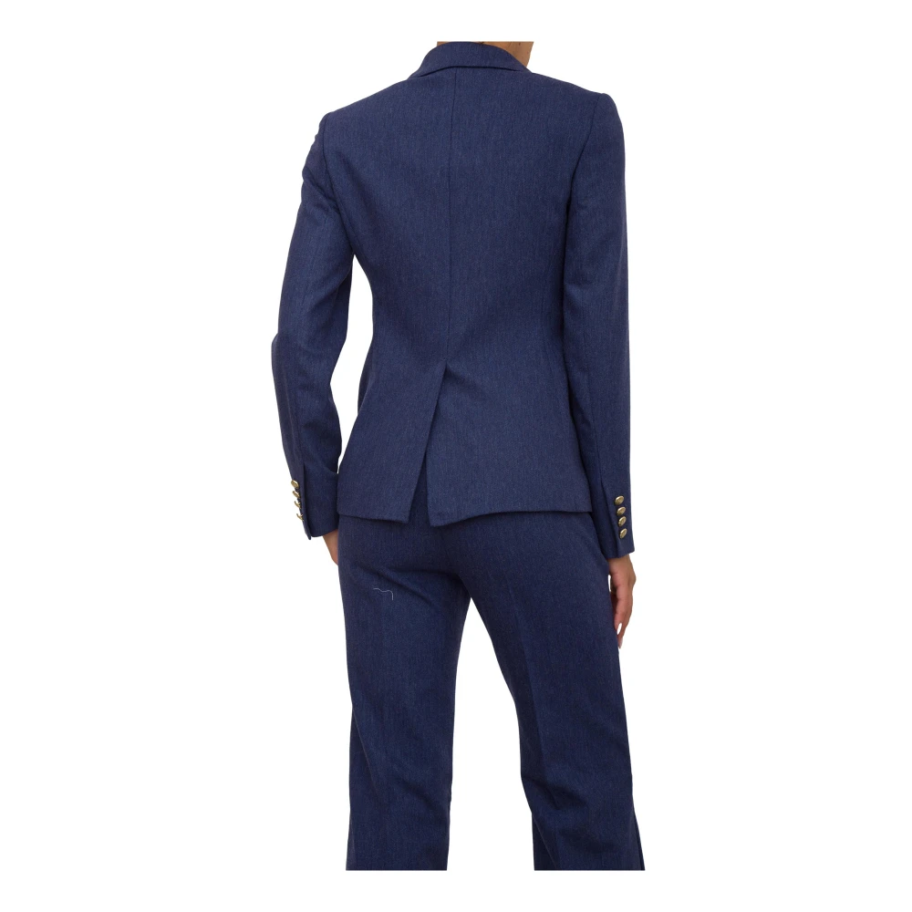 Marella Blauwe Denim Blazer Jas Blue Dames