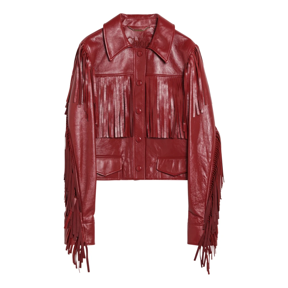 Chloé Korte leren jas Red Dames