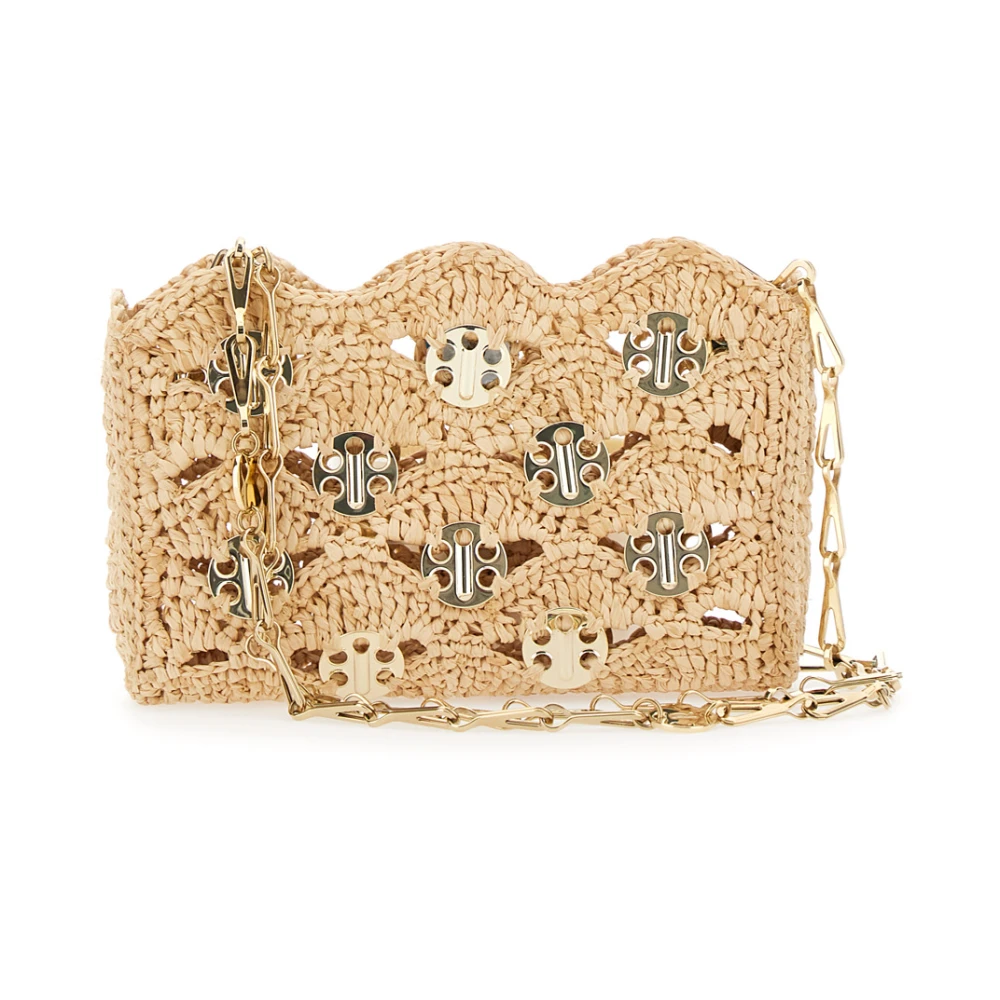 Paco Rabanne Beige Schoudertas met Kettingband Beige Dames