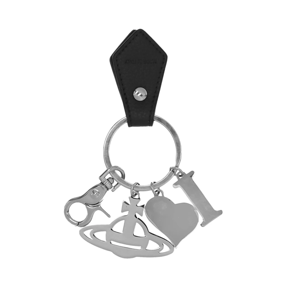 Vivienne Westwood Zwarte sleutelhanger met I Love Orb hanger Black Dames
