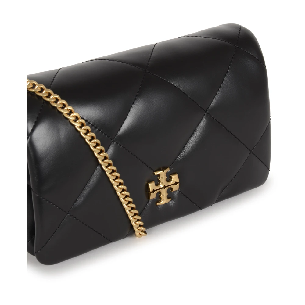 TORY BURCH Zwarte Diamond Quilt Chain Portemonnee Black Dames