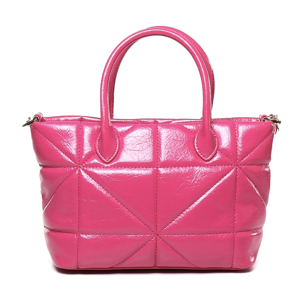 Love Moschino Gewatteerde Magenta Handtas met Kettingen Pink Dames