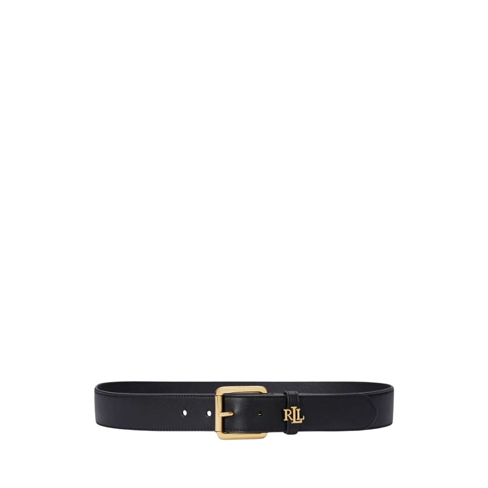 Ralph Lauren Zwart Logo Keeper Leren Riem Black Dames