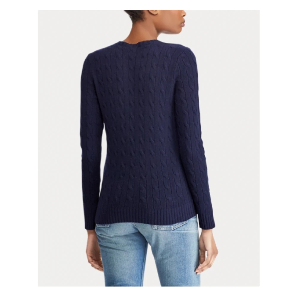 Polo Ralph Lauren Iconische Cashmere Polo Sweater Blue Dames