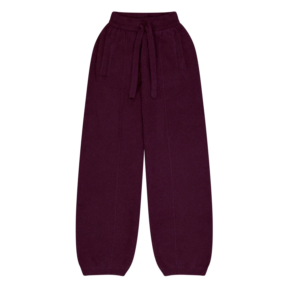 Laneus Sportieve Cashmere Zijden Broek Purple Dames
