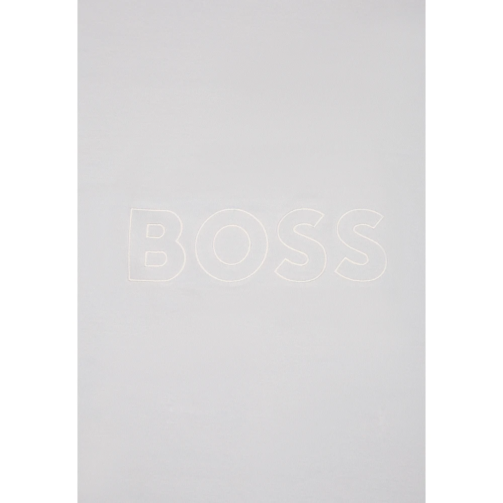 Hugo Boss Blauw Katoen Logo Deken Blue Unisex