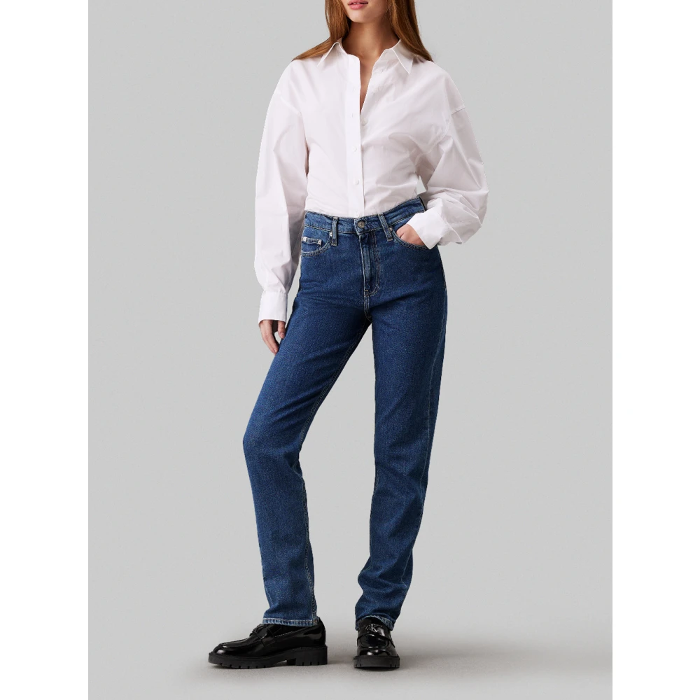Calvin Klein Jeans Authentieke Slim Straight Jeans Blue Dames