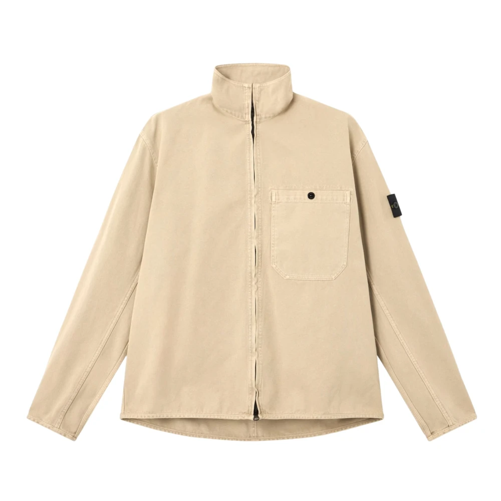 Stone Island Beige Light Jackets, Male, 2XL, 1200014 Overshirt
