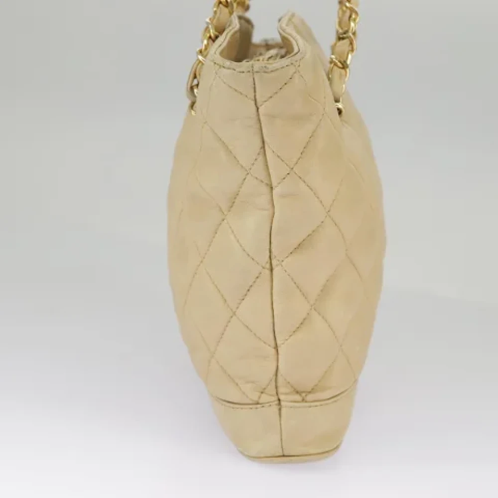 Chanel Vintage Pre-owned Leather chanel-bags Beige Dames