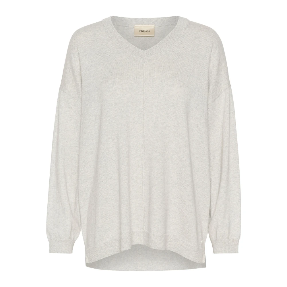 Cream Gebreide Trui Lichtgrijs Melange Gray Dames
