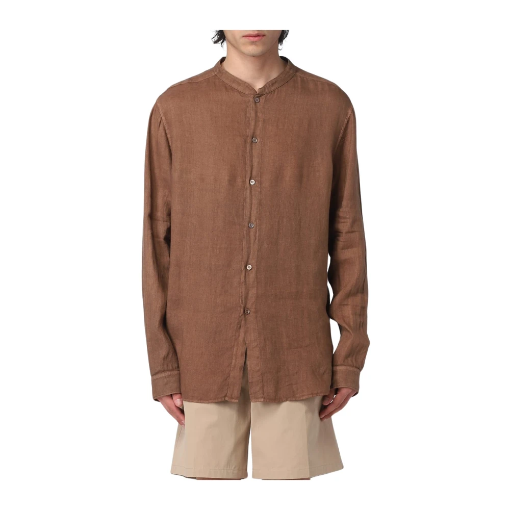 Paolo Pecora Casual Regular Fit Stijlvol Shirt Brown Heren