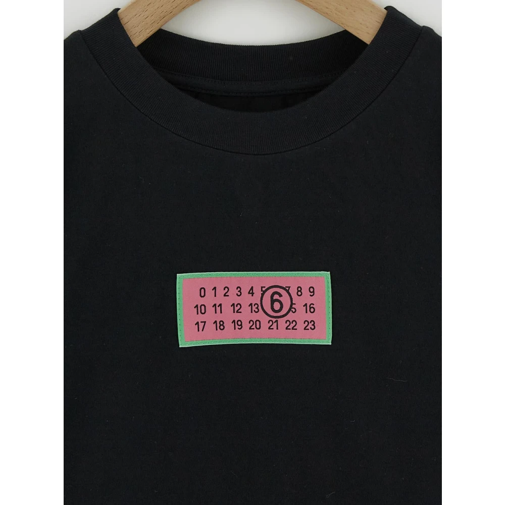 MM6 Maison Margiela Katoenen Logo T-Shirt Black Dames