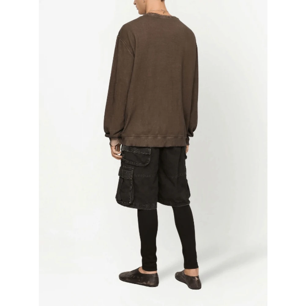 Dolce & Gabbana Bruine Logo-Print Katoenen Sweatshirt Brown Heren