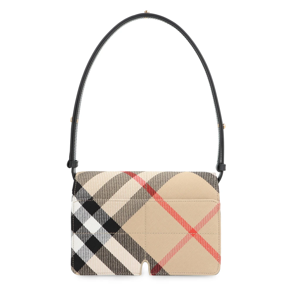Burberry Stijlvolle Schoudertas met Check Motif Beige Dames