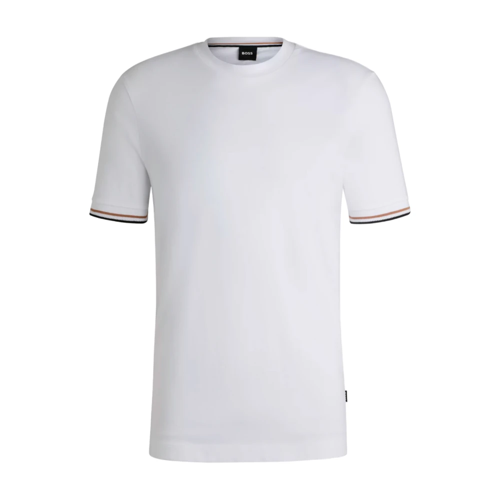 Boss Randig T-shirt White, Herr