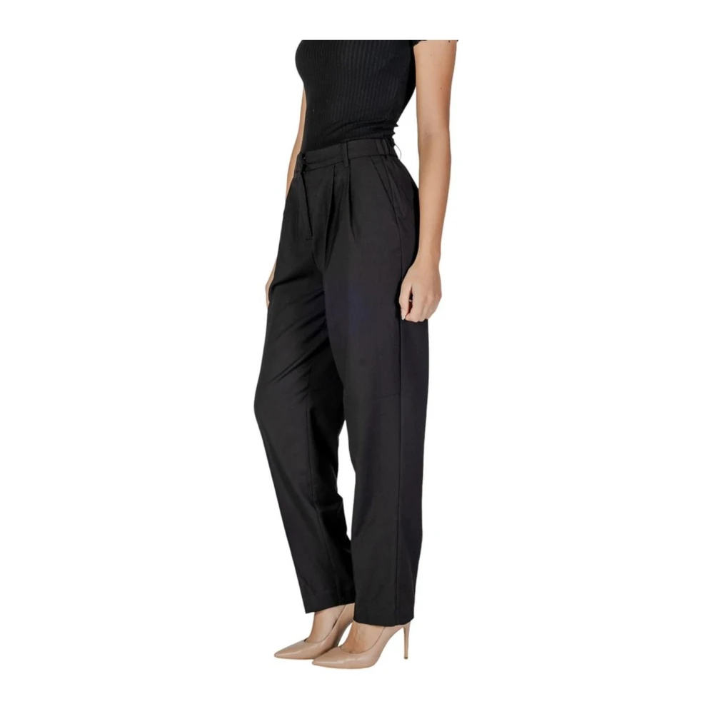 Vila Elastaanmix Dames Herfstbroek Black Dames