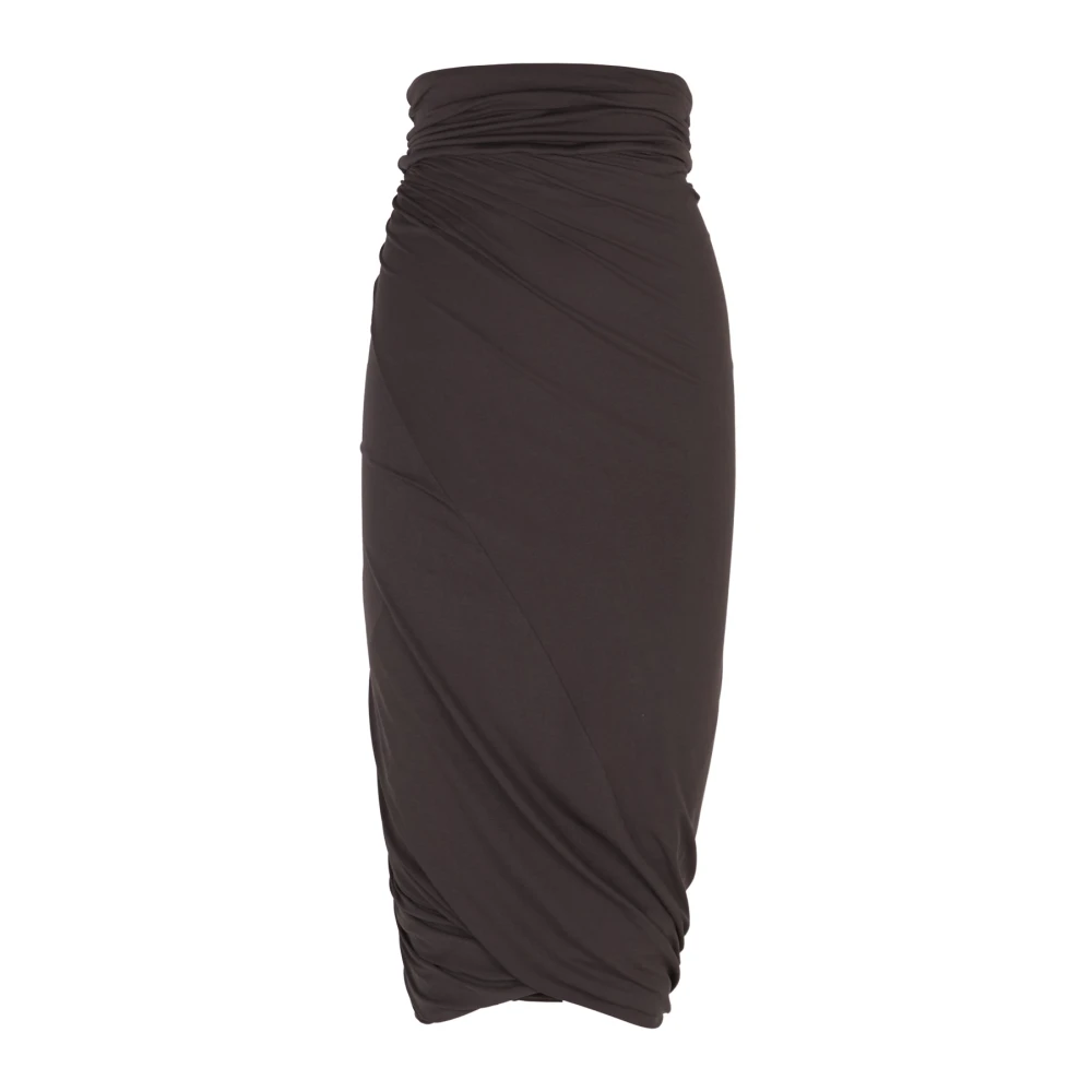 Cortana Hoge taille midi-rok in grafiet Black Dames