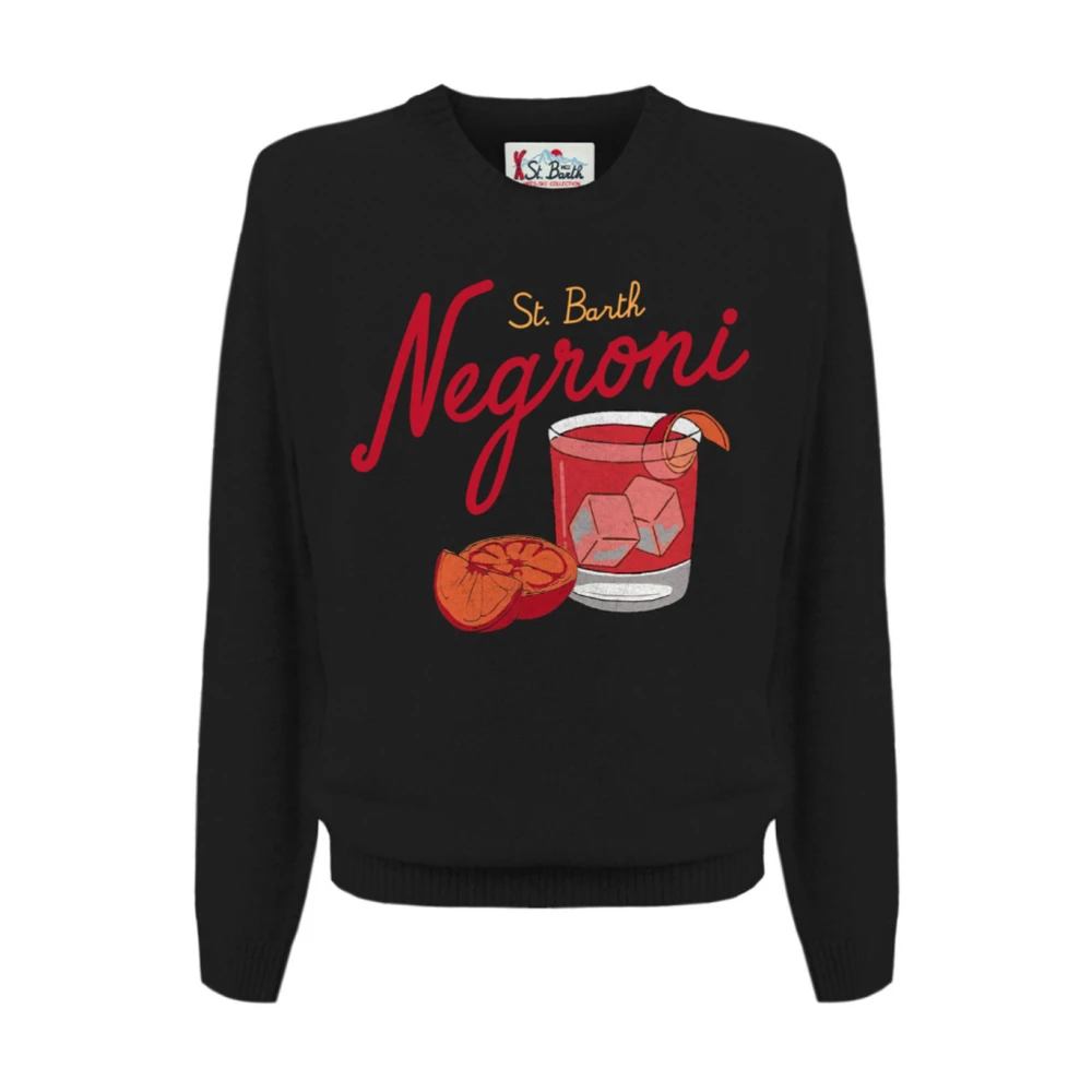 MC2 Saint Barth Luxe Wol Crewneck Sweater Black Heren