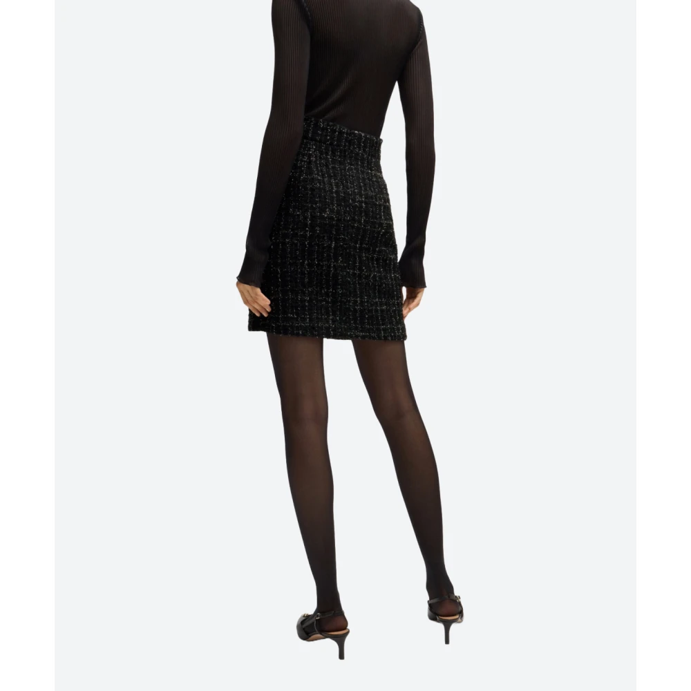 Hugo Boss Glinsterende tweed minirok Black Dames