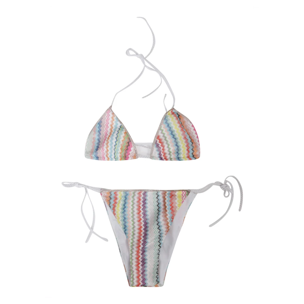 Missoni Women's Multicolor Lamé Viscose Triangle Bikini