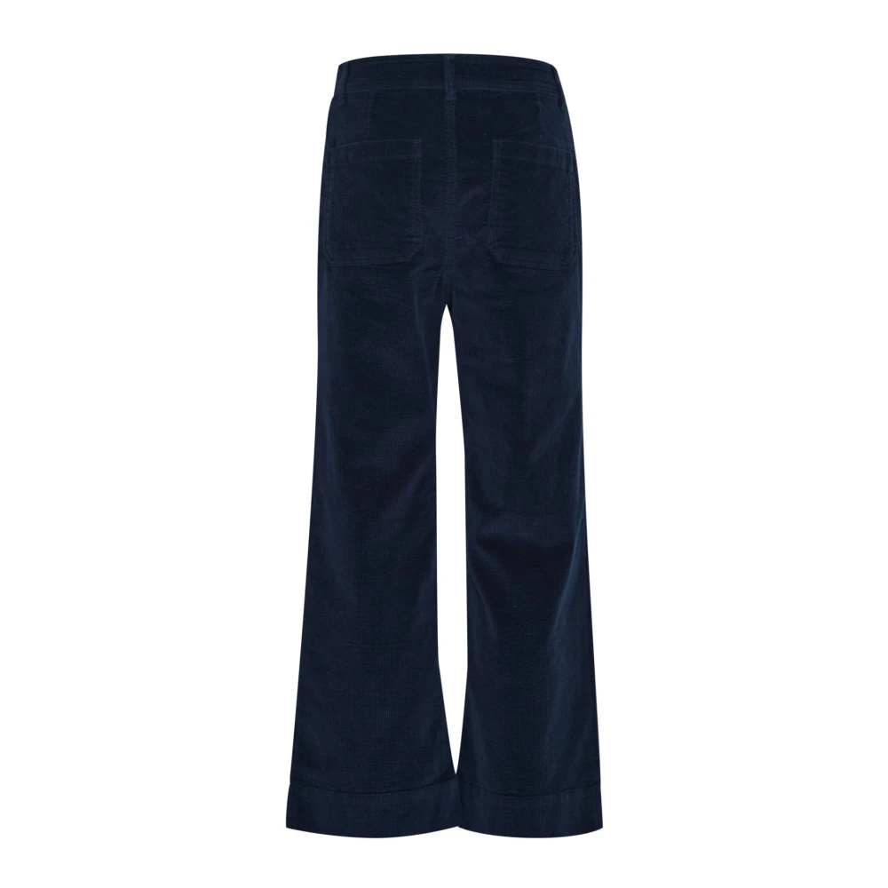 b.Young Blauwe Wide Leg High Waist Broek Blue Dames