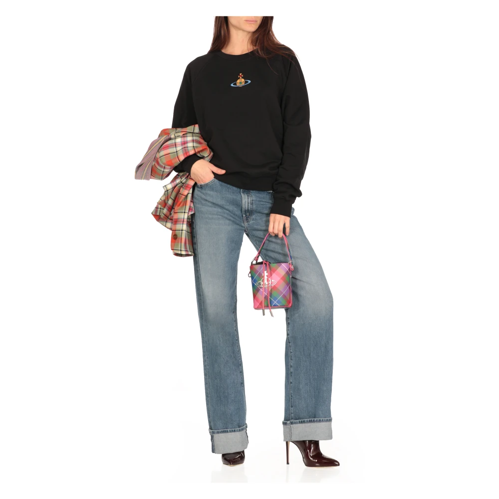Vivienne Westwood Zwarte Katoenen Sweatshirt met Geborduurd Logo Black Dames
