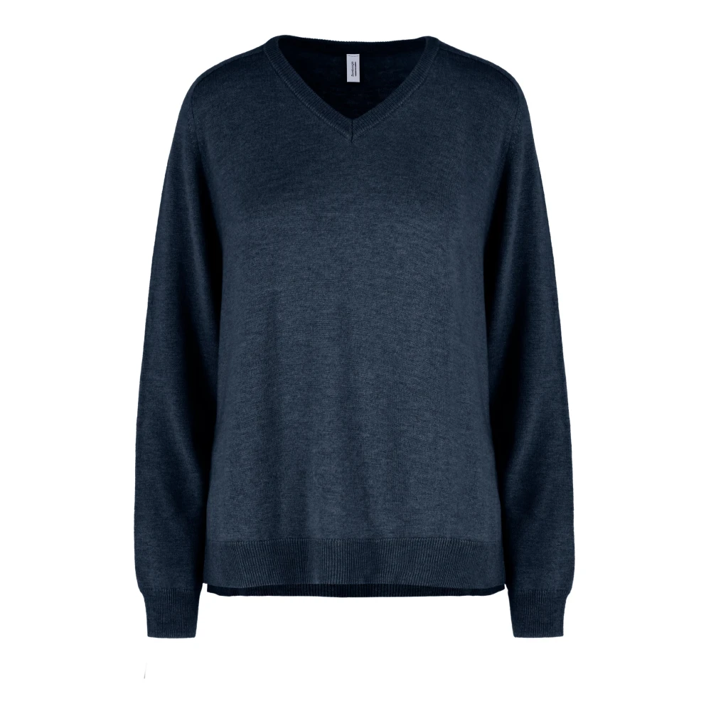 Bomboogie Mujer Azul - Suéter De Merino Con Cuello En V - Knitwear - L