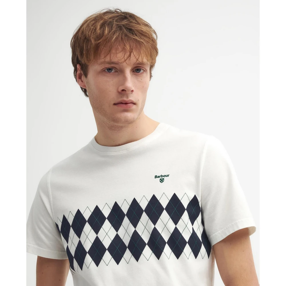 Barbour Argyle Panel Tee Whisper White Heren