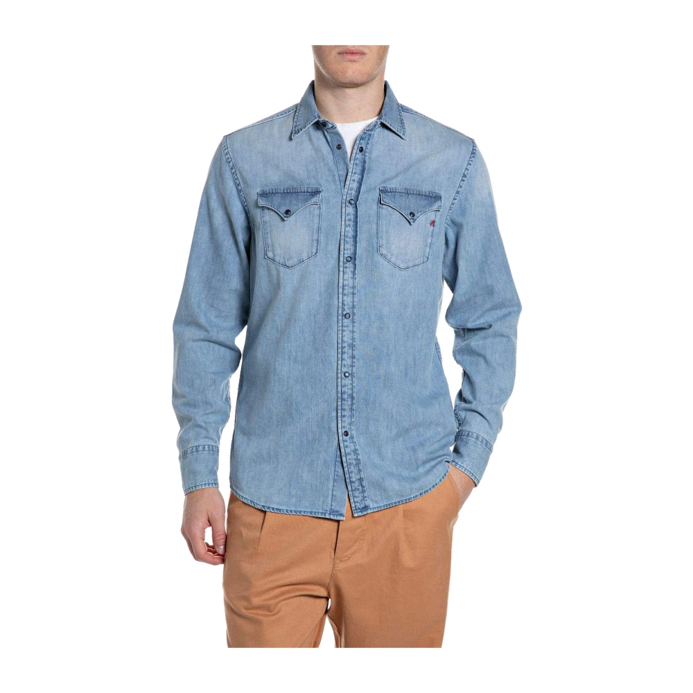 Replay Uomo Blu Magliette, M, New,