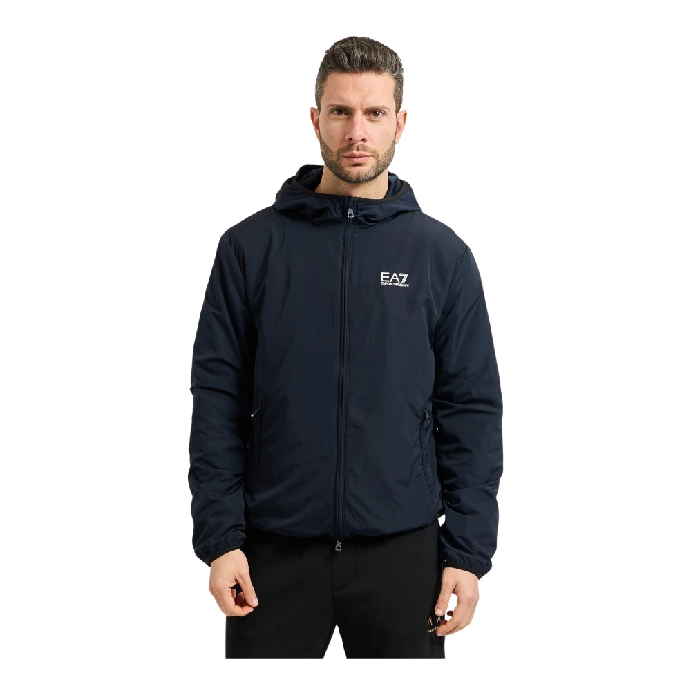 Emporio Armani Homme Bleu Vestes, Taille: S Core Identity Hooded Bomber Jacket
