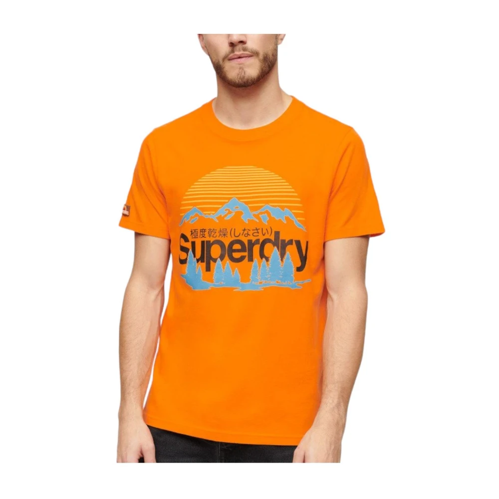 Superdry Orange T-Shirts, Male, Xl, Outdoor Landscape T-Shirt