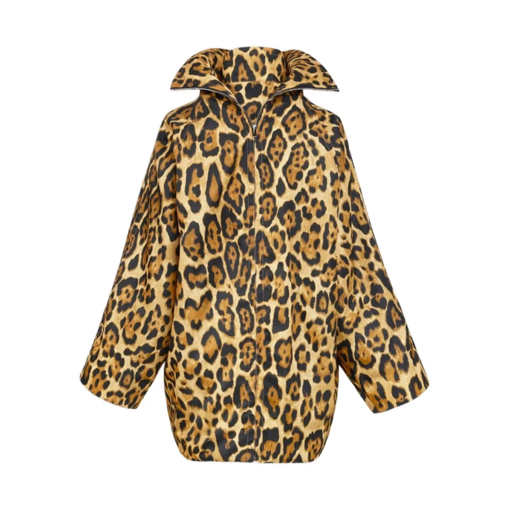 Alaïa Multicolor Winter Jackets, Female, Xs, Animalier Layered Coat