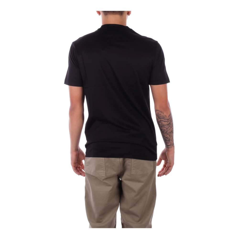 Emporio Armani Zwart Logo Voorkant T-shirt Black Heren