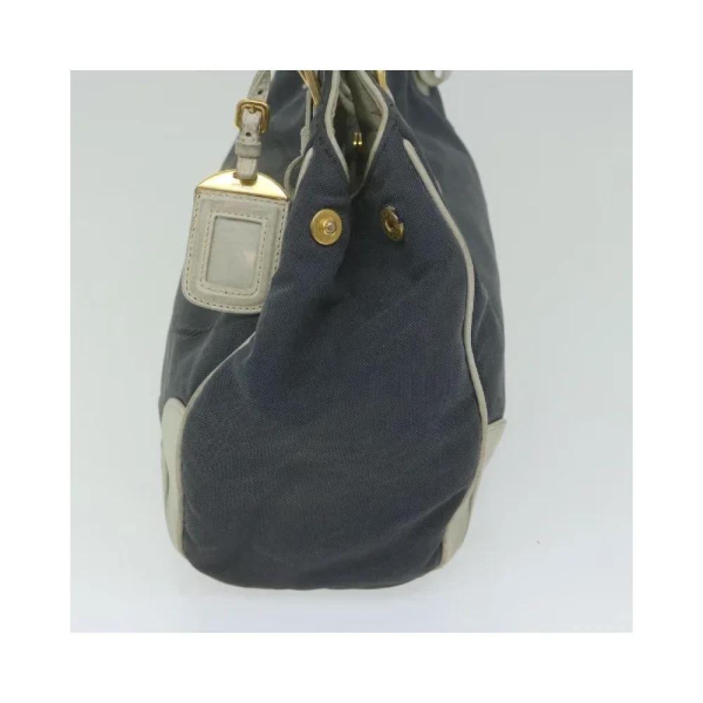 Prada Vintage Pre-owned Cotton prada-bags Blue Dames