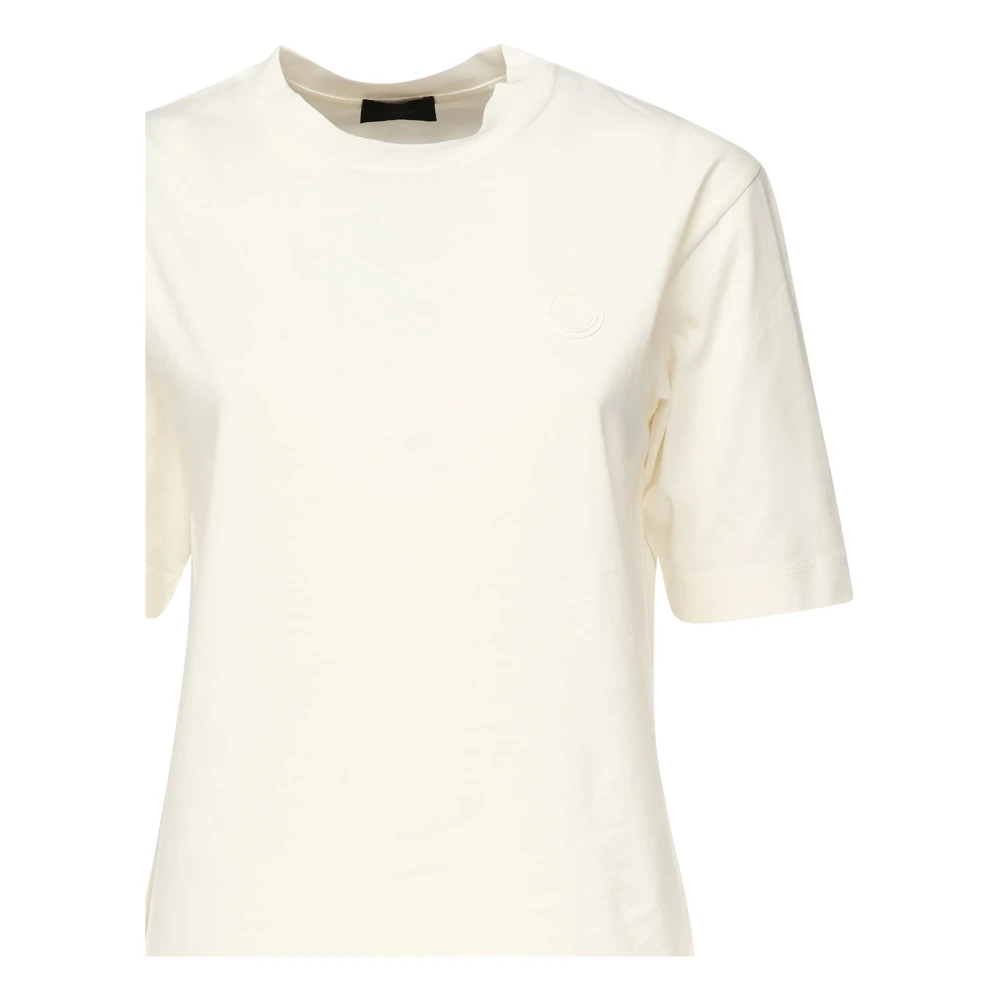 Moncler Witte katoenen T-shirts en polo's White Dames